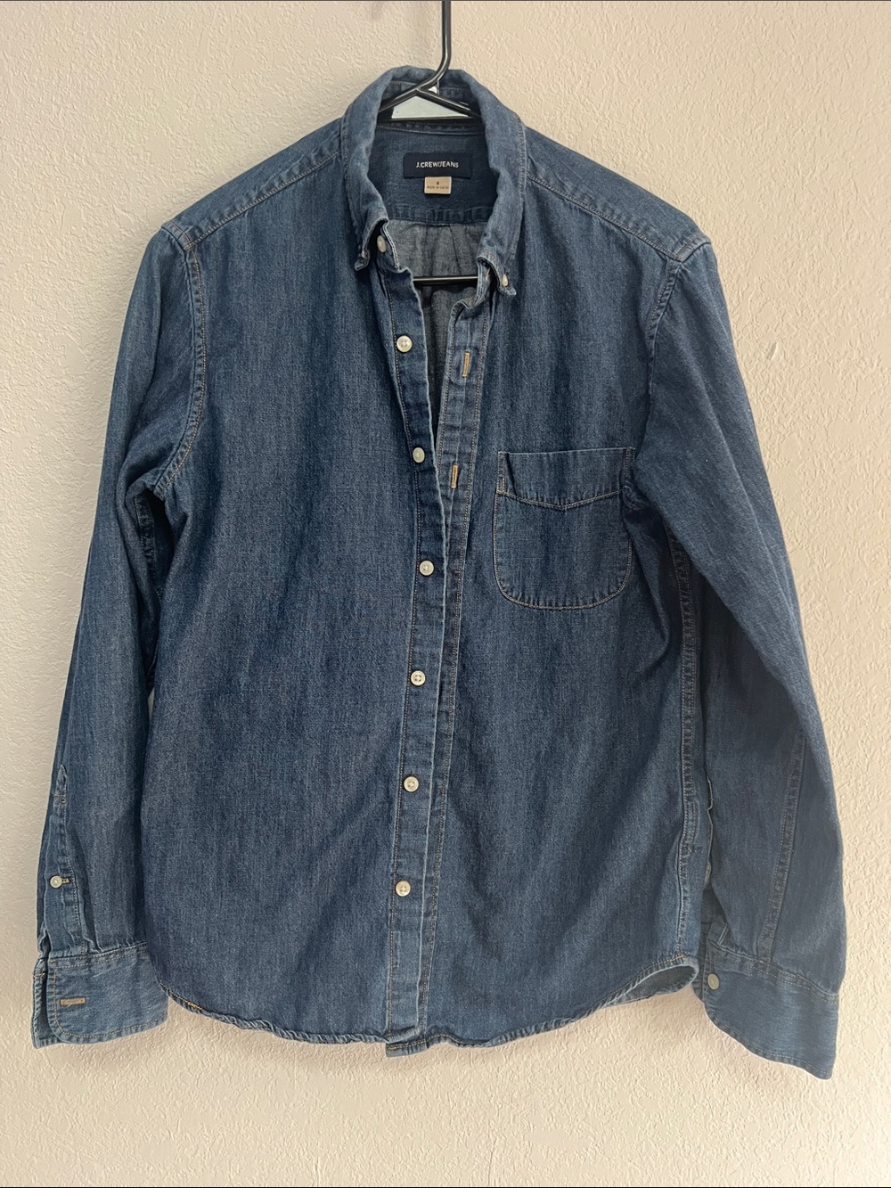 J. Crew Men's Dark Indigo Denim Button-Down Shirt